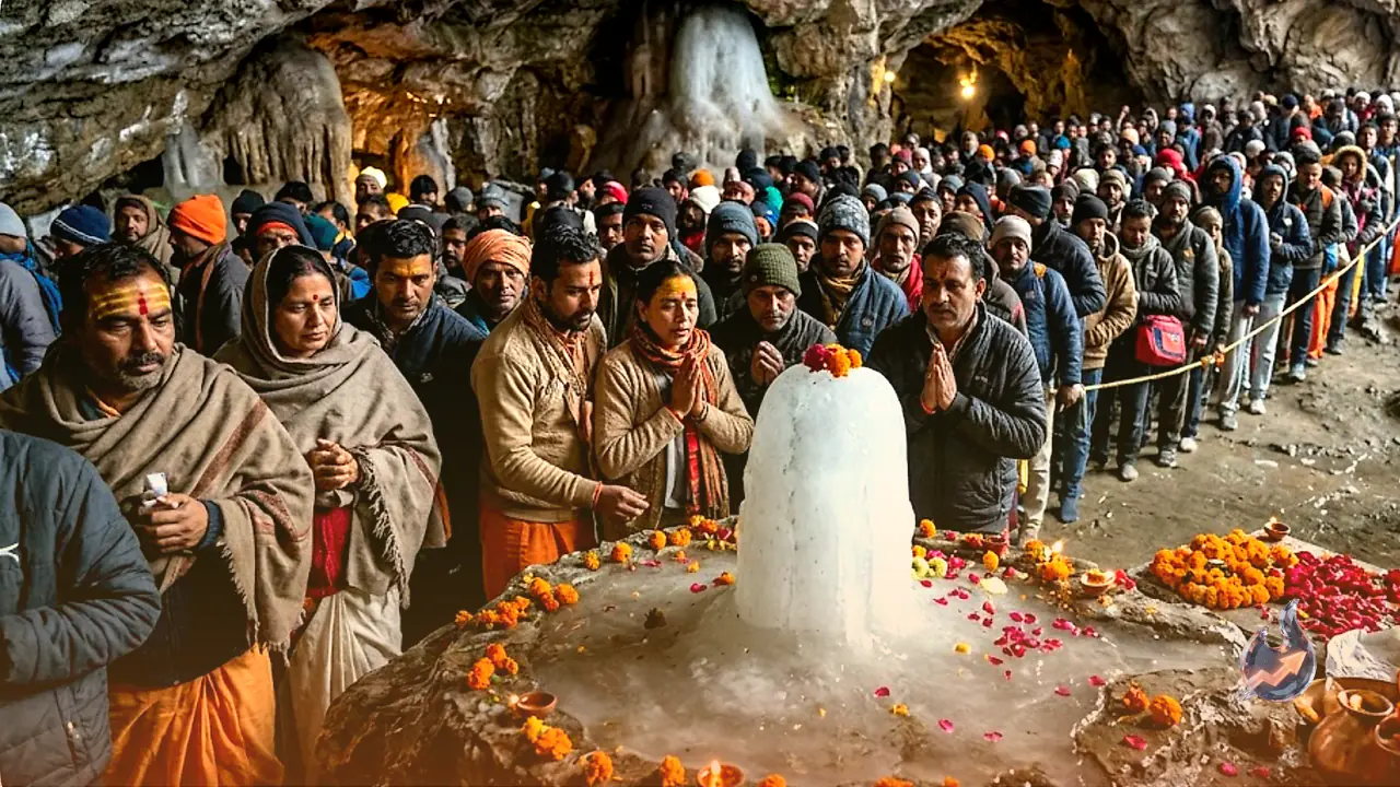 Amarnath's Sacred Ice Lingam Melts To Just One Foot, Yet Pilgrim Numbers Keep Rising
