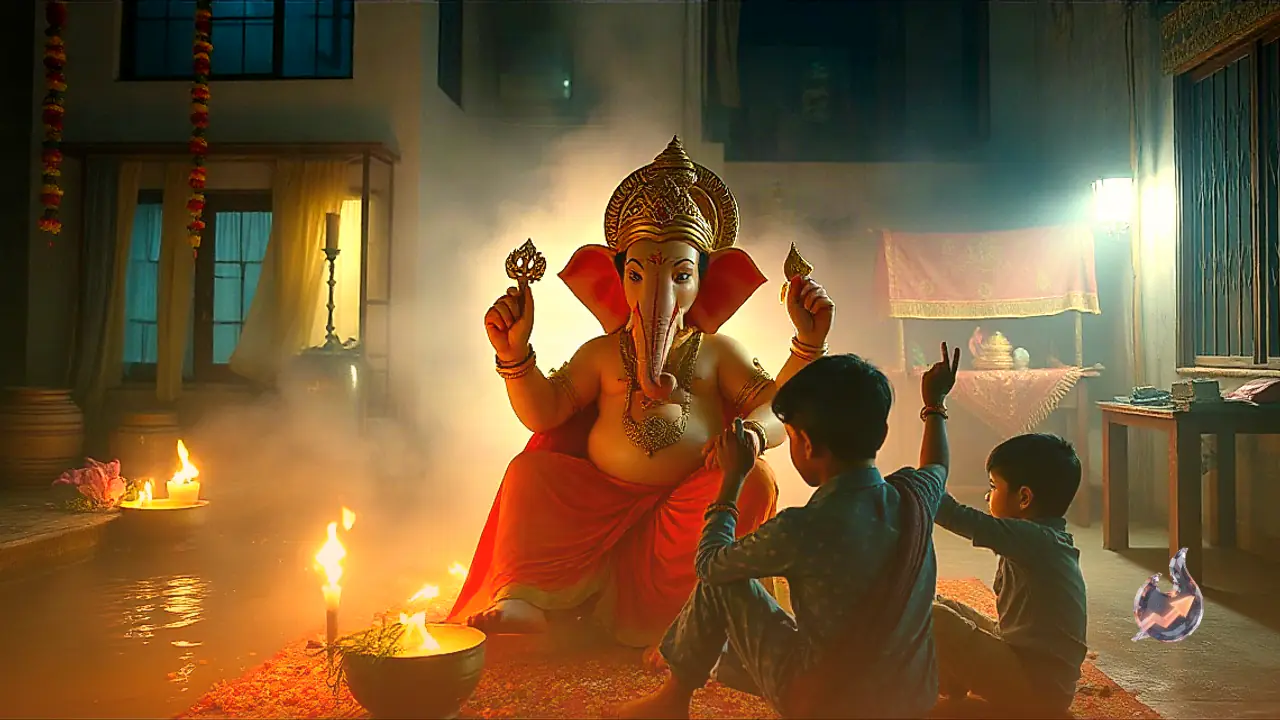 Namrata Shirodkar Bids an Emotional Farewell to Ganpati Bappa Alongside Kids Sitara and Gautham