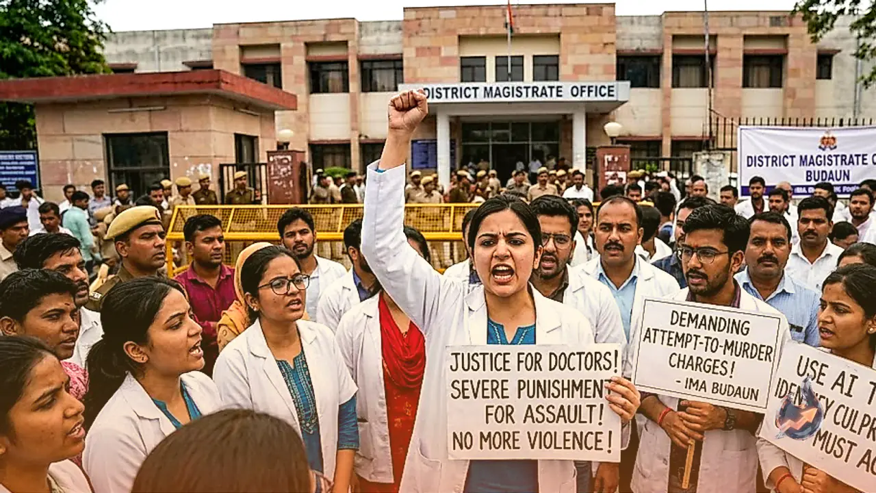 बदायूं में चिकित्सक पर बर्बर हमले से भड़के डॉक्टर, अखिलेश यादव ने दोषियों की पहचान के लिए AI के इस्तेमाल की उठाई मांग