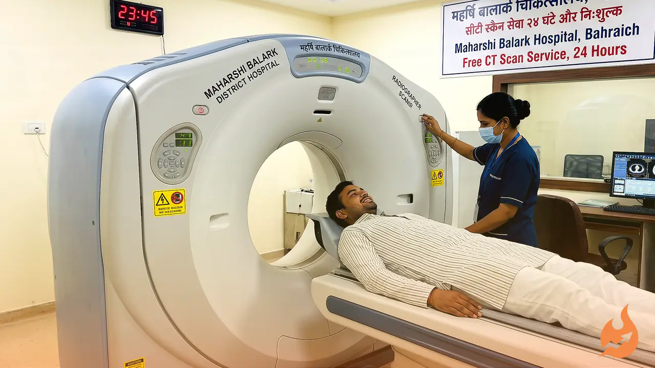 बहराइच: महर्षि बालार्क चिकित्सालय में अब चौबीसों घंटे मुफ्त सीटी स्कैन, रात में आने वाले गंभीर मरीजों को भी मिलेगी तुरंत जांच
