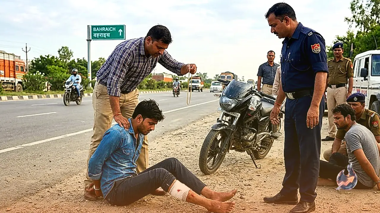 बहराइच में हाईवे पर महिला से चेन छीनने वाले दो बदमाश मुठभेड़ के बाद पकड़े गए