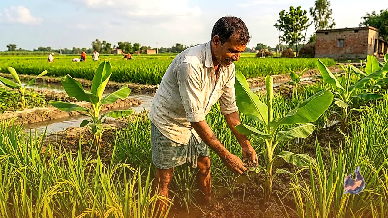 Bahraich Farmer Brijesh Kumar Develops Zero-Cost Model by Intercropping Banana and Paddy Without Fertilizers