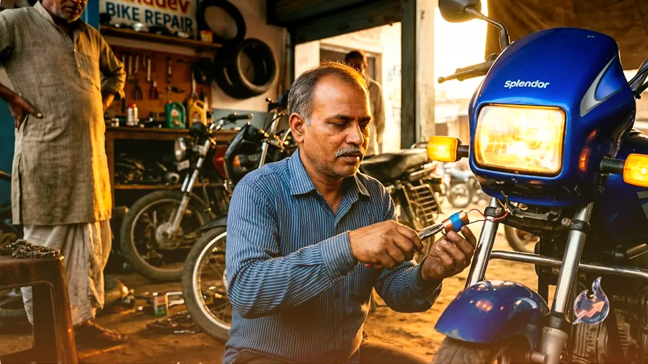A ₹40 fix keeps bike lights and horns running for months after battery failure, mechanic in Bihar shows