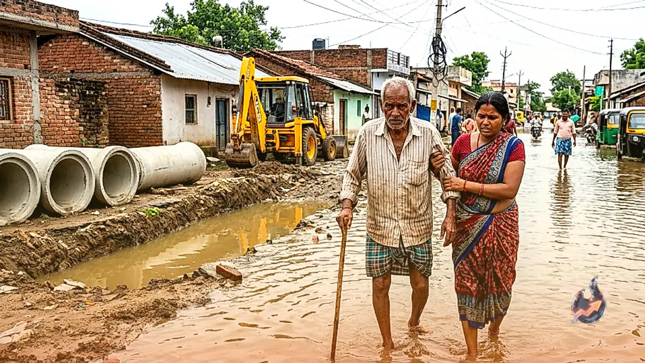 Balaghat Residents Left Stranded in Deep Water as Multi-Crore Drainage Project Stalls Before Monsoon