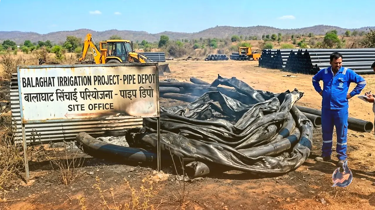 Balaghat irrigation project's pipe depot set ablaze, half a dozen booked over alleged extortion demand