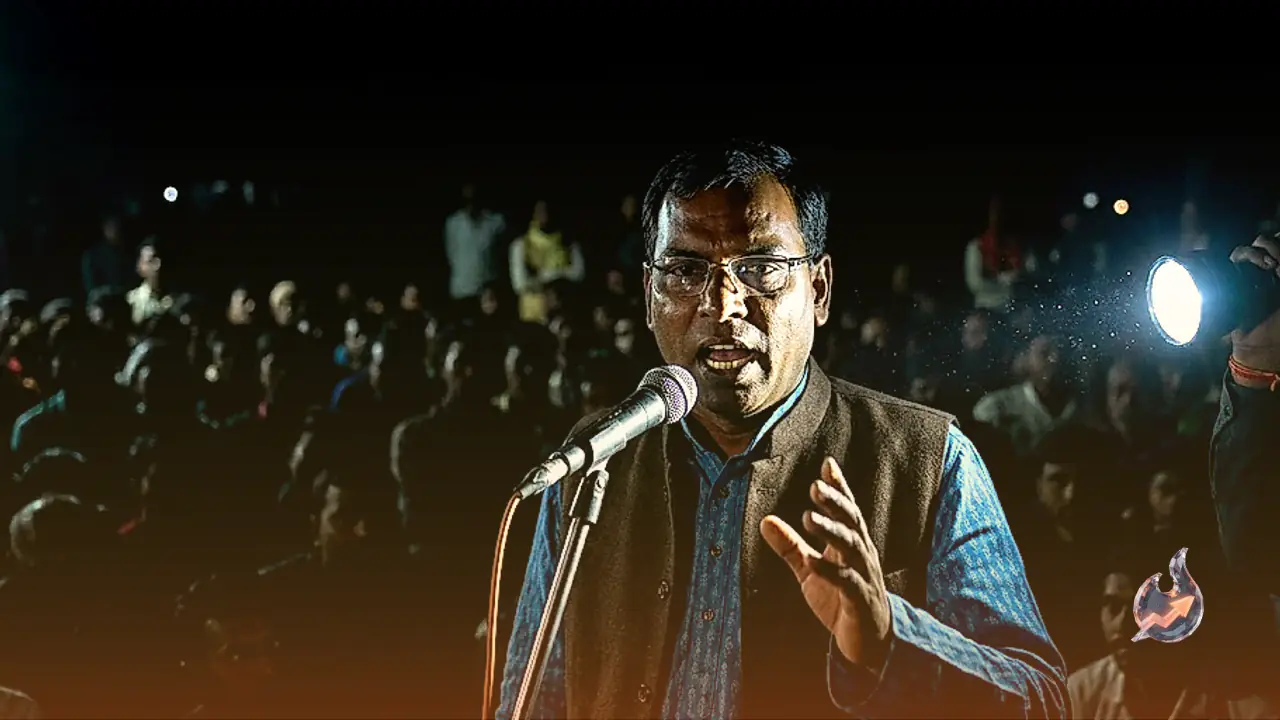 Power outage strikes Sanjay Nishad's rally in Ballia, speech continued under flashlight