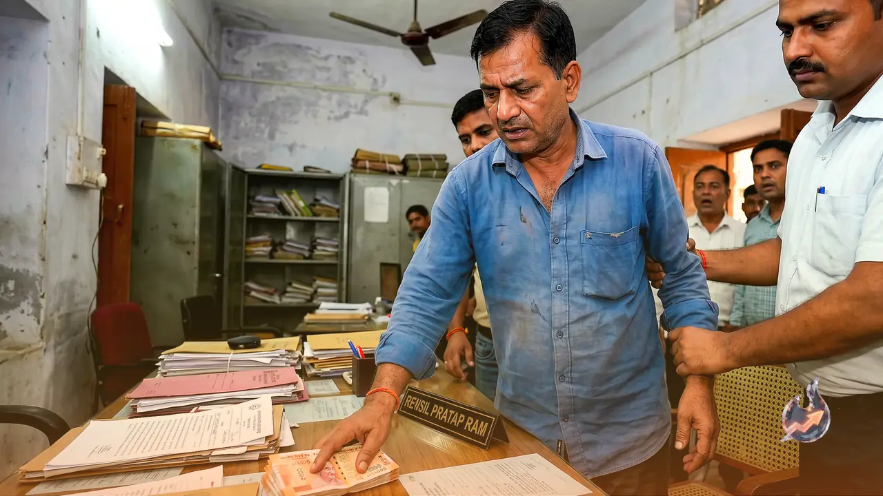 Caught With Bribe In Hand: Ballia Revenue Inspector Nabbed Taking Rs 5,000 For Land Survey In Tehsil Room No 22