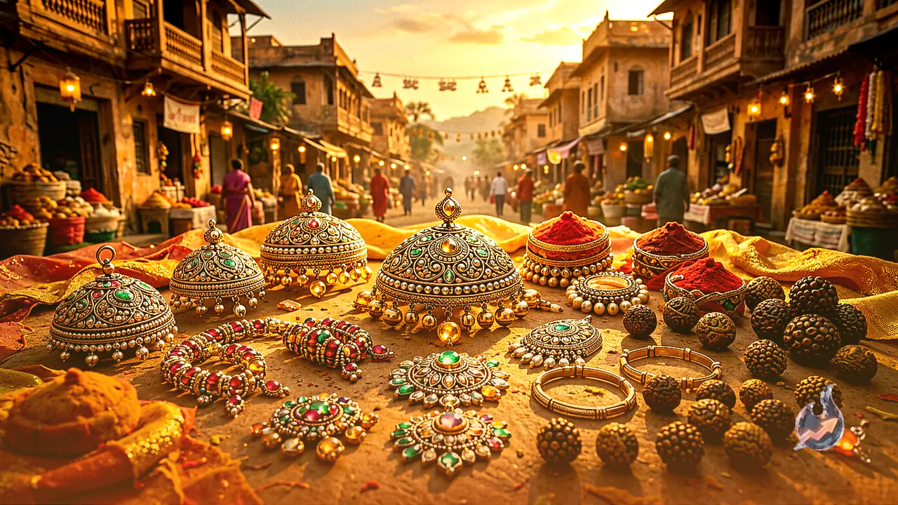 Rakhi Festive Shopping Picks Up Momentum in Ballabgarh Markets With Rudraksha and Ganesh Designs