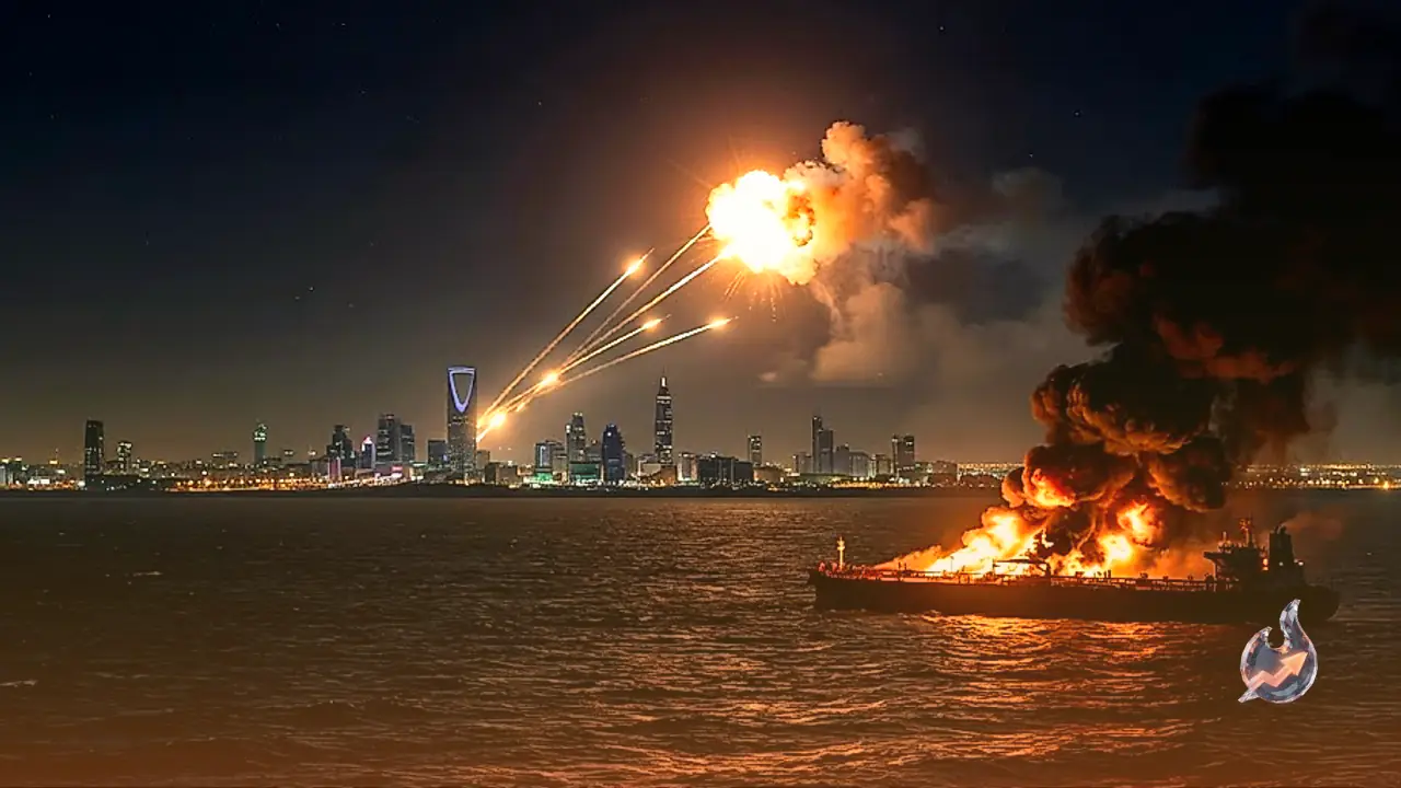 Ballistic Missiles Fired from Yemen Rock Riyadh as Oil Tanker Catches Fire Following Mine Blast in Strait of Hormuz