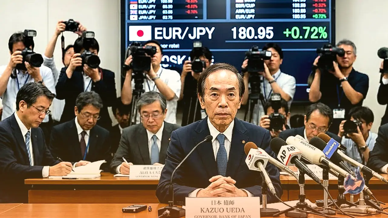 Japanese Yen Drops Toward 181.00 Against Euro Following Split Bank of Japan Decision