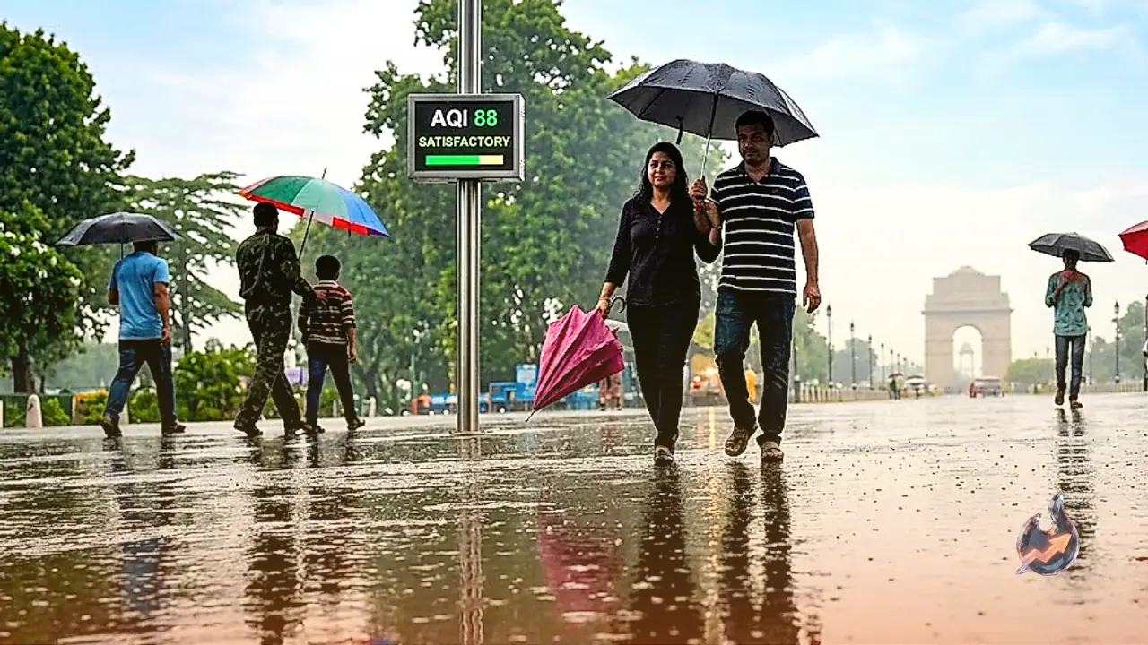 Delhi's Air Quality Improves to 88 After Overnight Rain, More Heavy Showers Expected Today