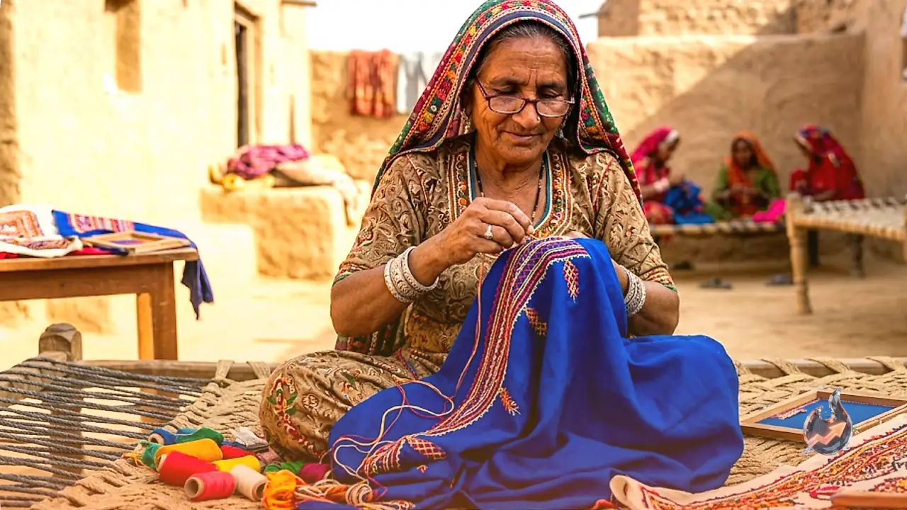 बाड़मेर की सीमांत बस्तियों से सात समंदर पार पहुंची सूफ कढ़ाई, विस्थापित महिलाओं ने सुई-धागे से बदली अपनी तकदीर