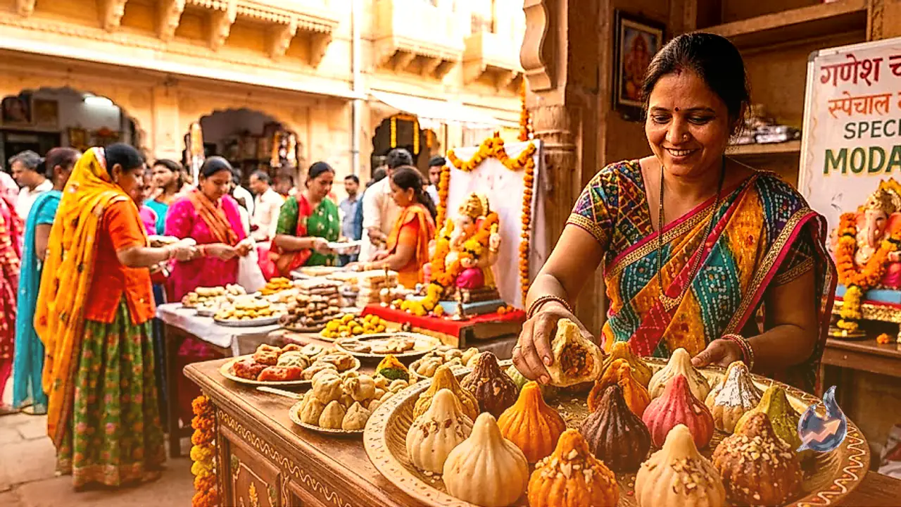 Ganesh Chaturthi Celebrations in Barmer Feature a Special Platter of 12 Unique Modak Flavors