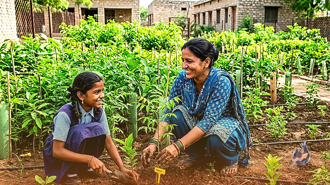 Barmer Teacher Transforms Girls Tribal Hostel Waste Yard into Oxygen Park with 1000 Saplings