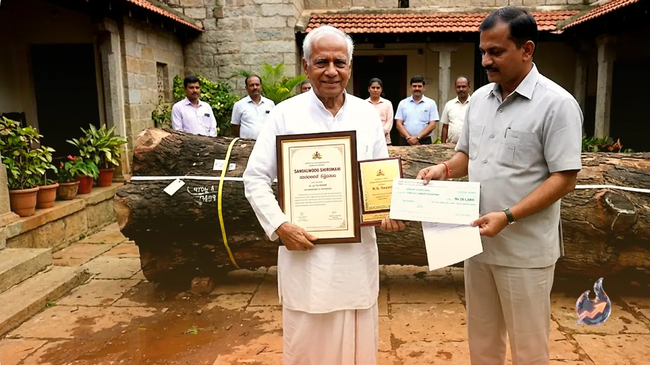 An 85-Year-Old Bengaluru Man's Fallen Sandalwood Tree Just Earned Him Rs 28 Lakh and a State Honour