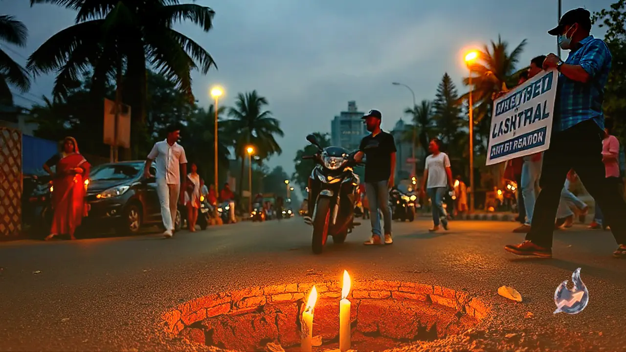 Pothole Riddled Bengaluru Road Claims Life of EPFO Employee Medha Akarsh, Hundreds Join Candlelight Protest
