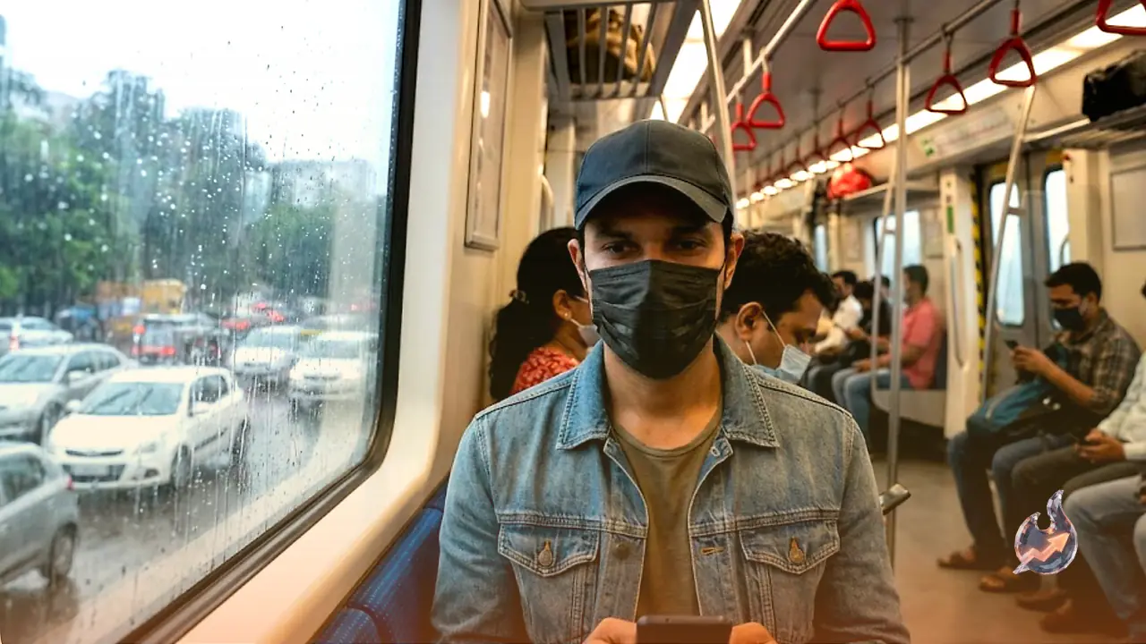 Bollywood's Randeep Hooda dodges Mumbai's monsoon traffic by hopping onto the metro incognito