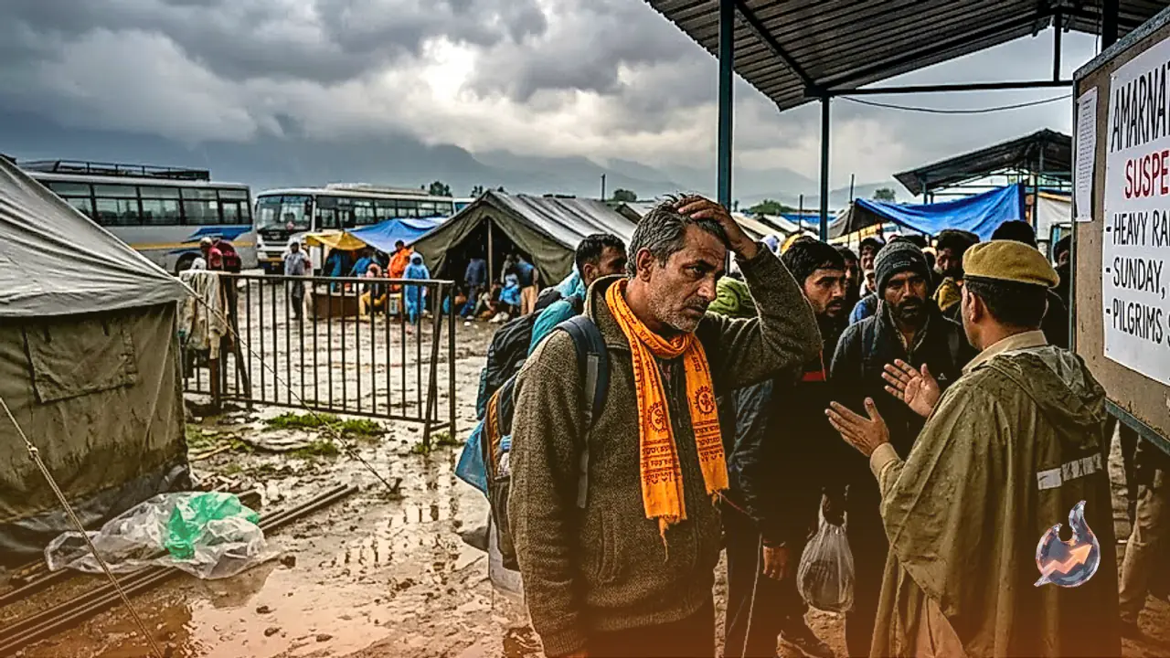 Heavy Rain Warning Halts Fresh Amarnath Yatra Batches for Sunday, Pilgrims Told to Stay Put