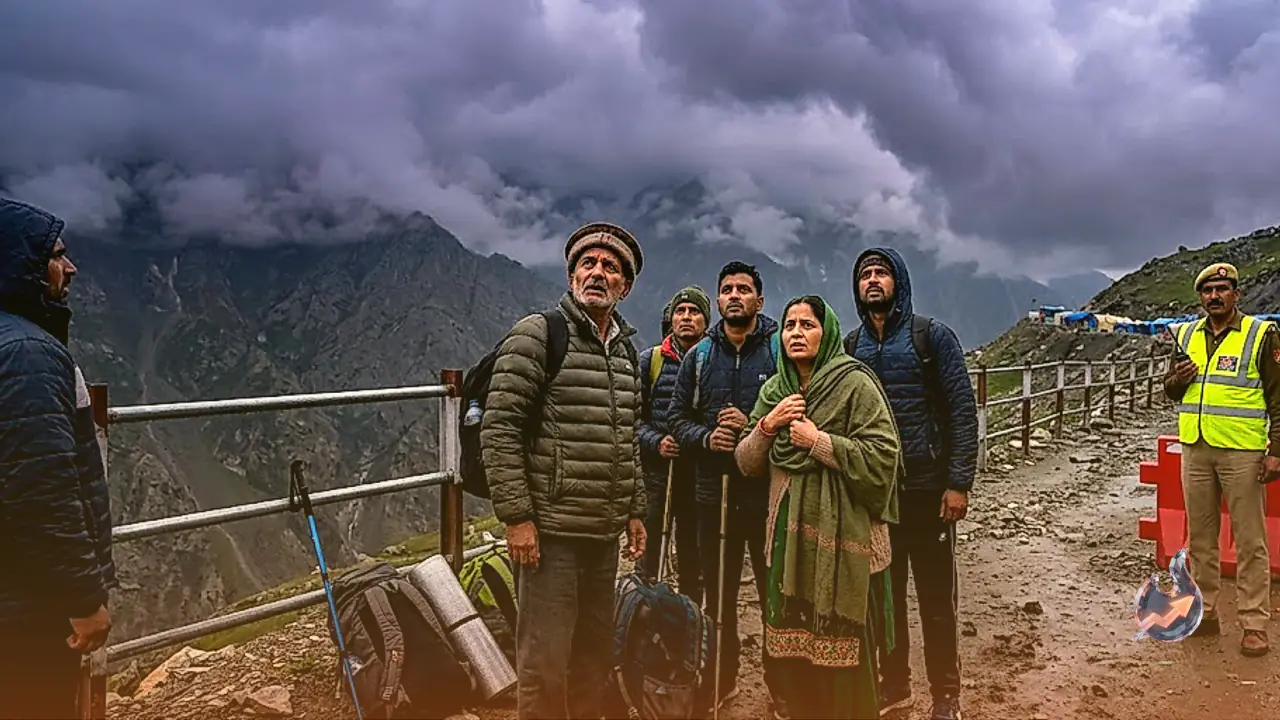 Heavy Rain Alert Halts Amarnath Pilgrims On Pahalgam And Baltal Paths