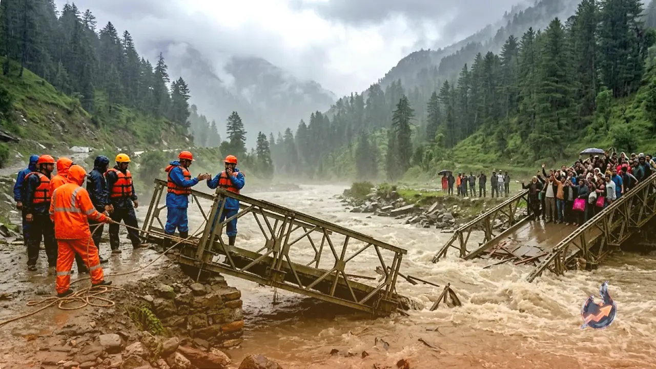 Heavy Rain Wreaks Havoc in Himachal: 35 Roads Shut, Dozens Stranded as Bridge Breaks in Bharmour