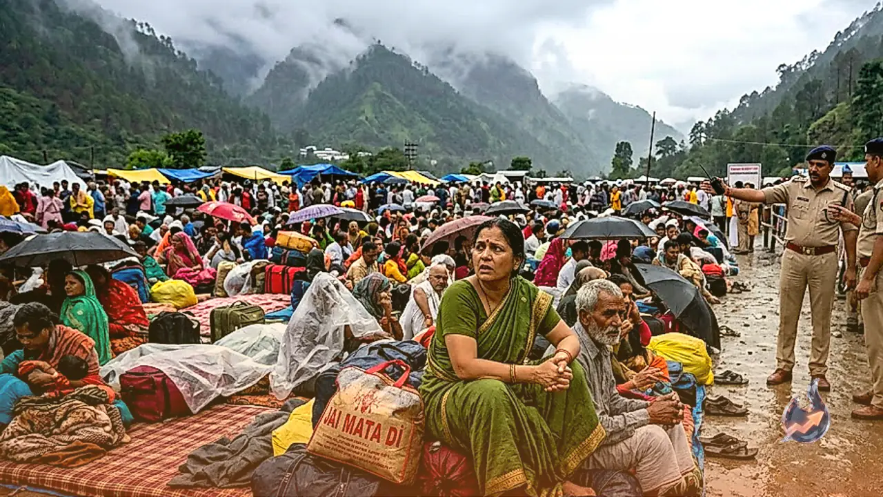 भारी बारिश ने रोके वैष्णो देवी के रास्ते, भूस्खलन के खतरे से कटरा बेस कैंप में फंसे हजारों श्रद्धालु