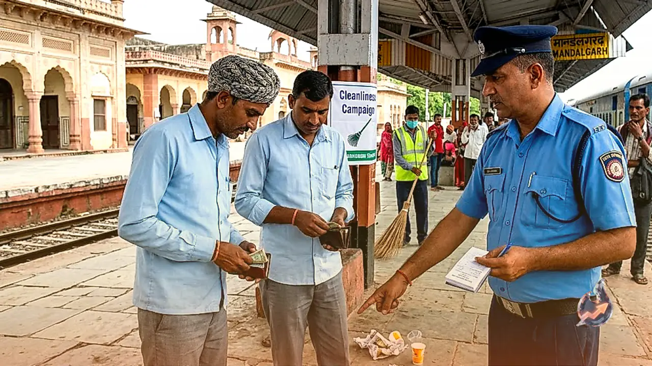 Strict Cleanliness Campaign Launched at Mandalgarh Heritage Railway Station with Heavy Spot Fines for Violators