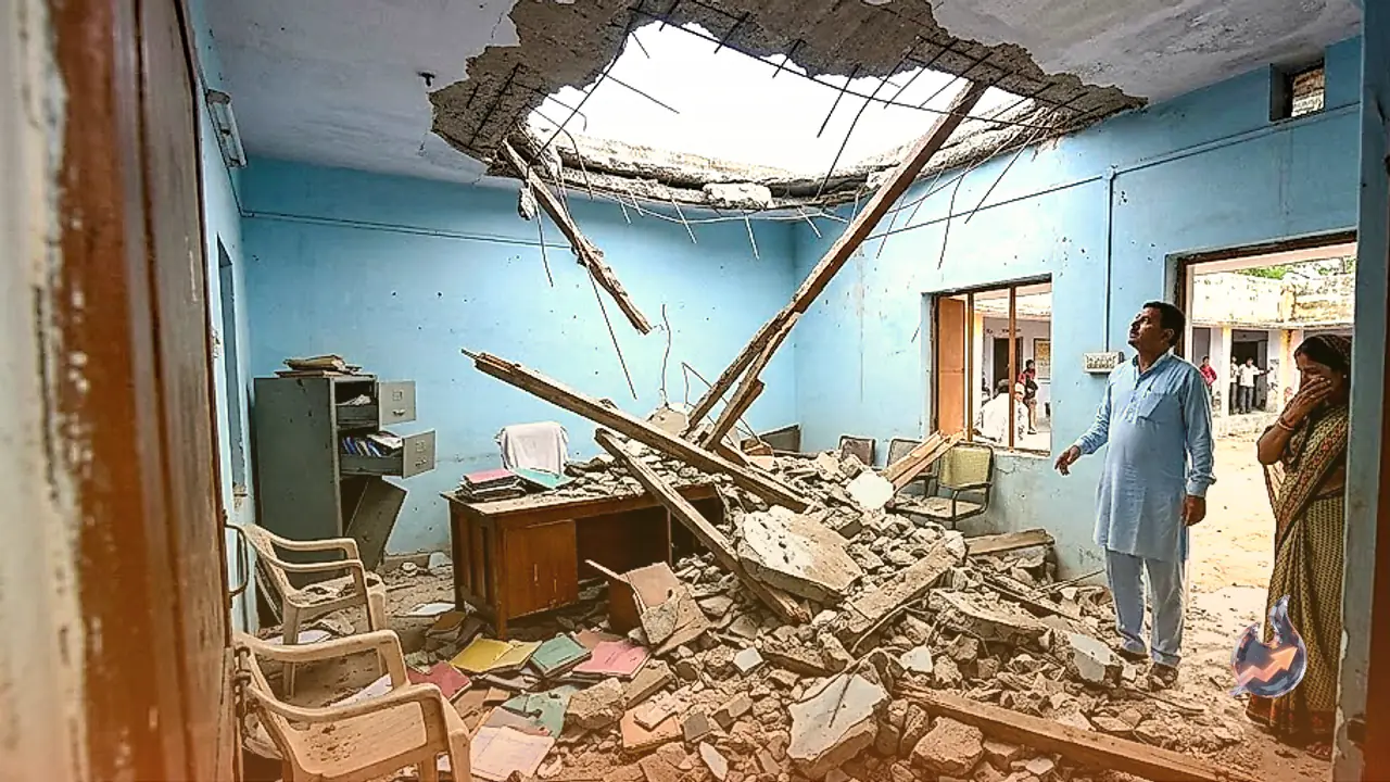 Major Disaster Averted in Bhilwara After Government School Ceiling Collapses Overnight
