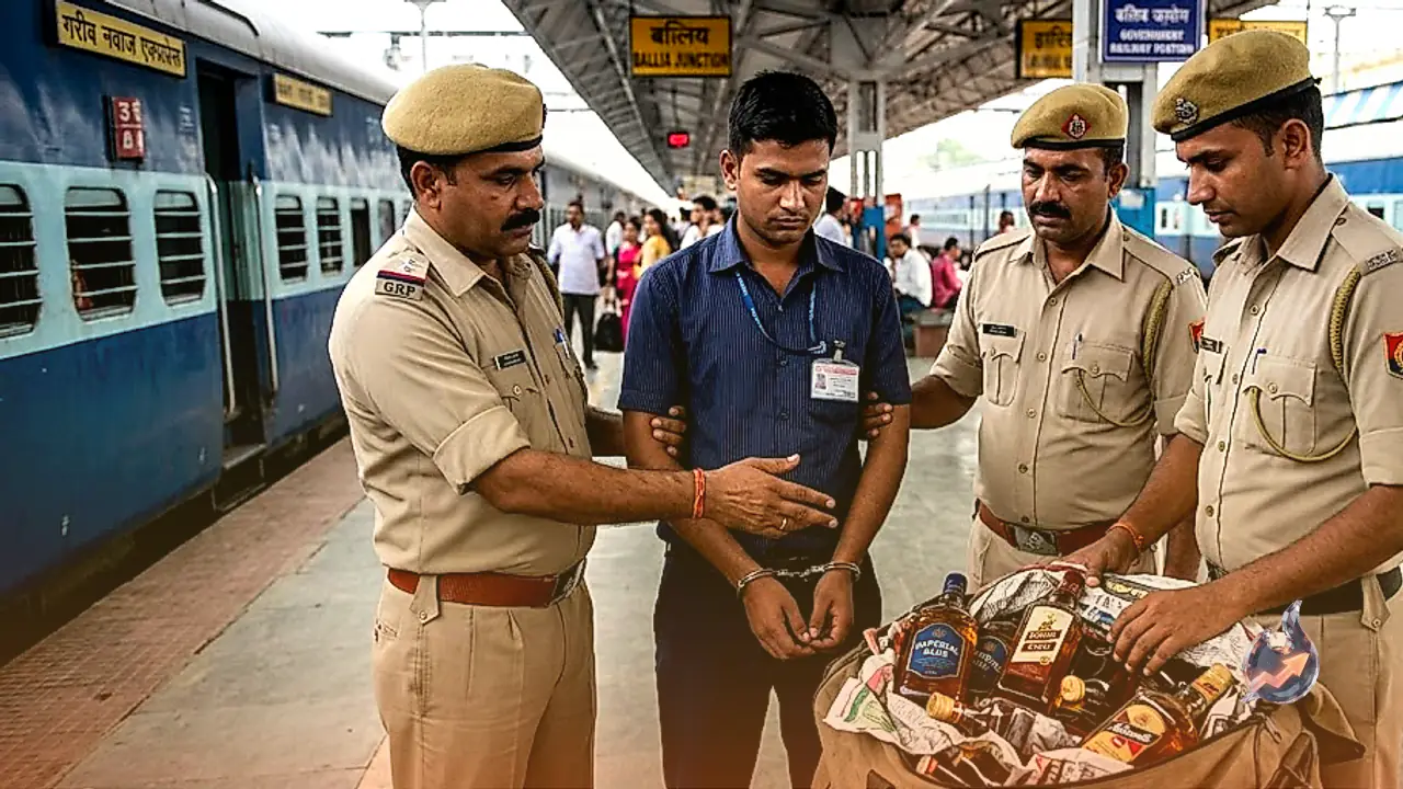 Garib Nawaz Express Coach Attendant Arrested in Ballia for Smuggling Alcohol into Prohibition Bound Bihar