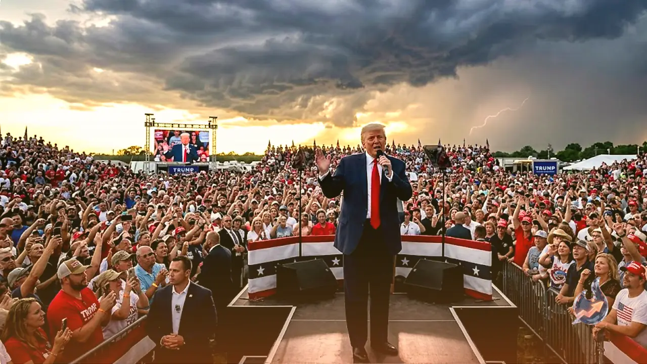 Trump Says 150,000 People Rushed Back After He Reversed A Lightning-Forced Cancellation