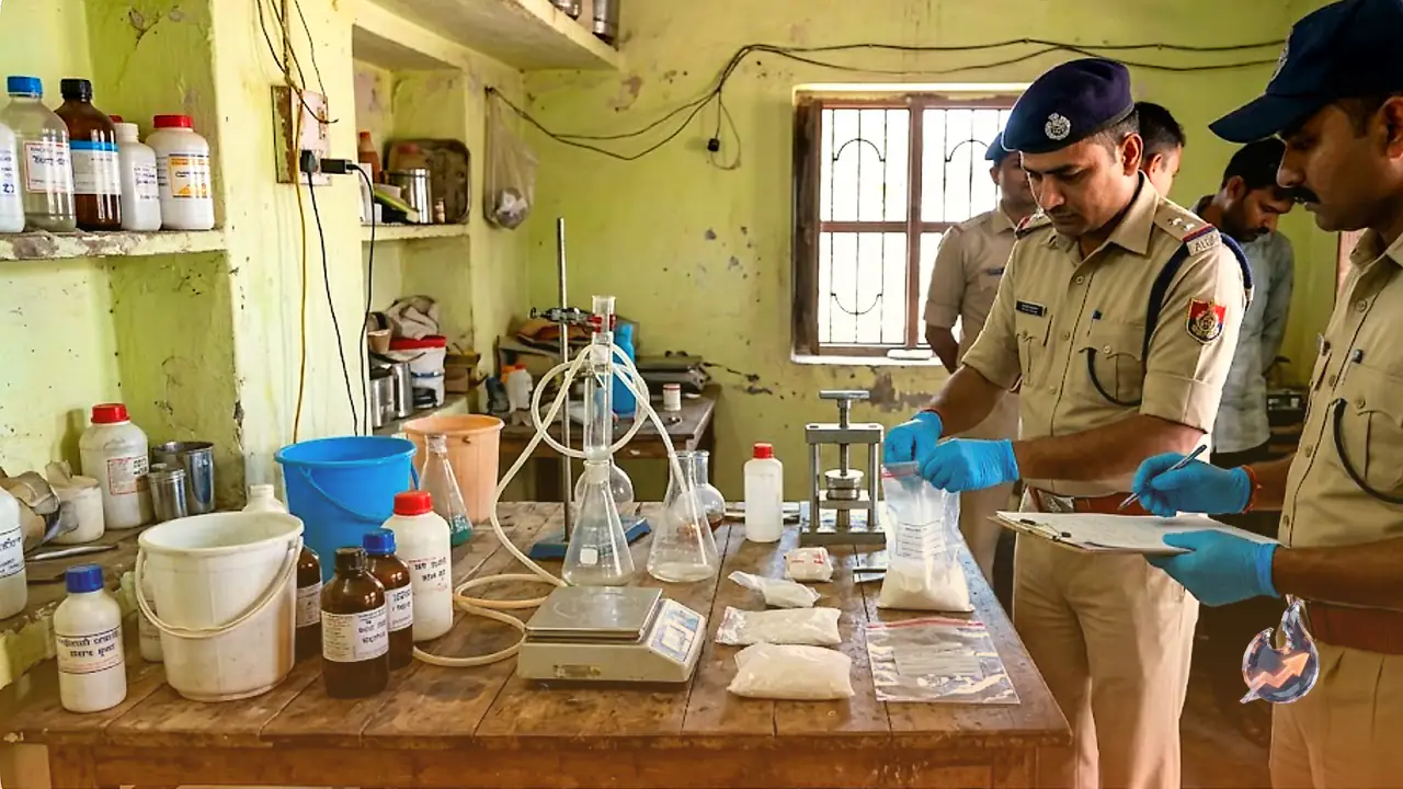 Rented House Raid in Mauganj Exposes MD Drug Lab With Links Stretching to Mumbai