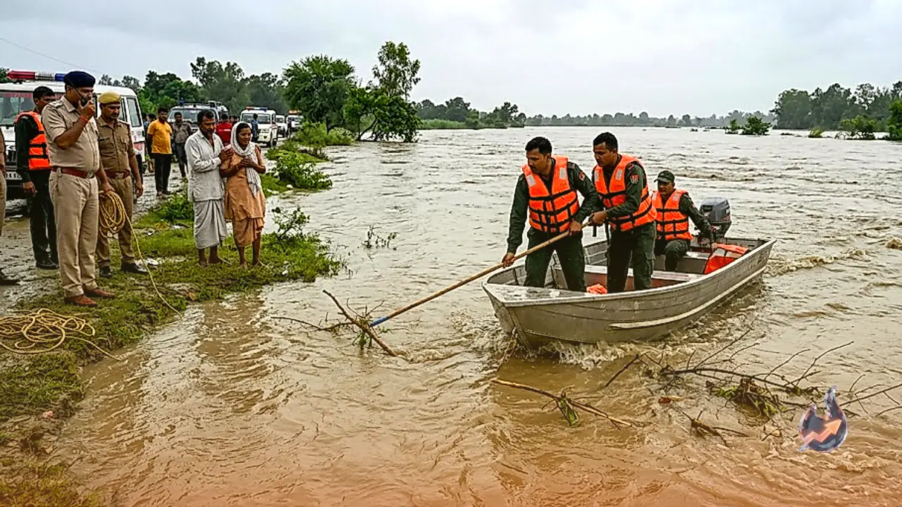 Bijnor Flood Tragedy: One Man and Two Teens Swept Away in Malan River, Search Operations Ongoing