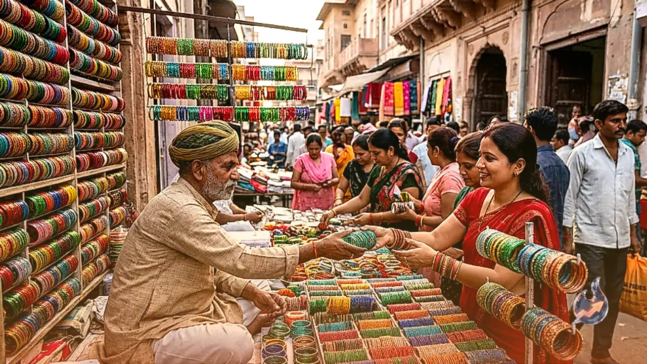 Festive Shopping Spikes in Bikaner Bada Bazar as Glass Bangle Trade Touches 10 Lakh Rupees Daily