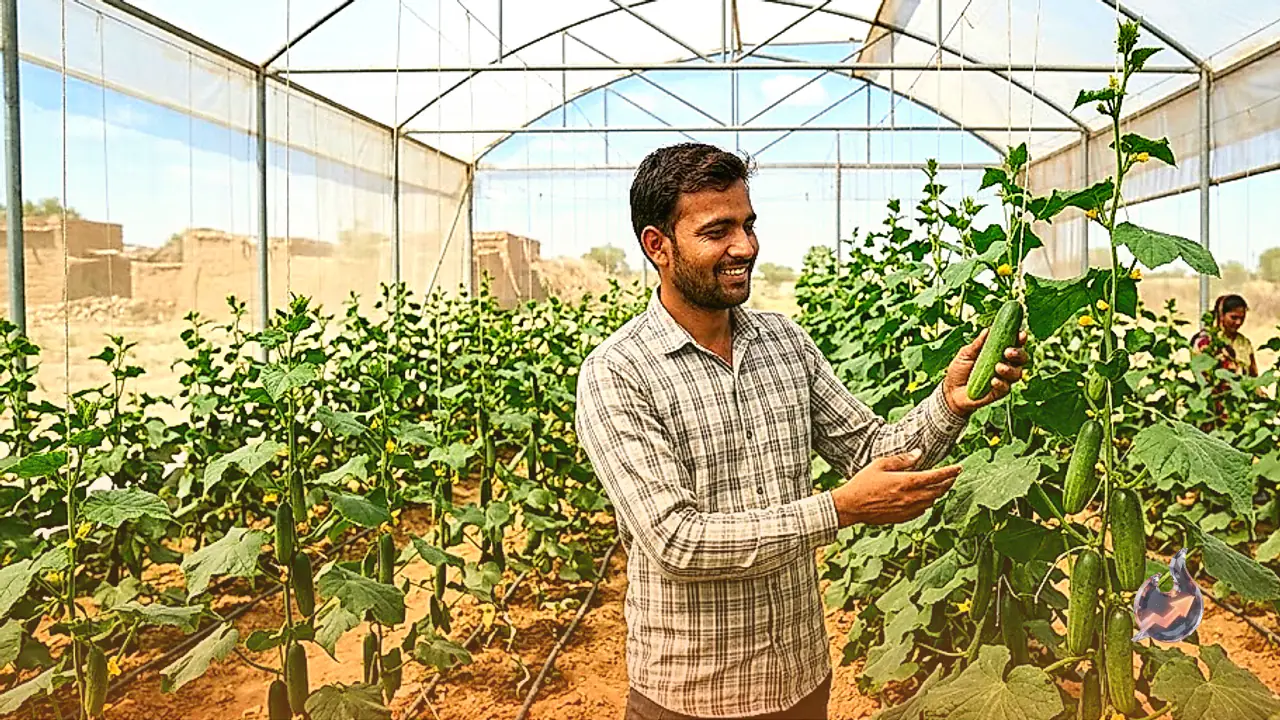 Bikaner Farmer Ajay Rain Earns 15 Lakh Rupees Annually Through Modern Polyhouse Cucumber Farming