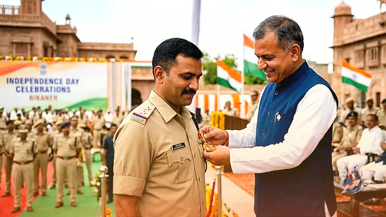 बीकानेर में मुख्यमंत्री भजनलाल शर्मा ने बाली के एएसपी चैन सिंह महेचा को सौंपा राष्ट्रपति पुलिस पदक, जाने उनकी उपलब्धियां