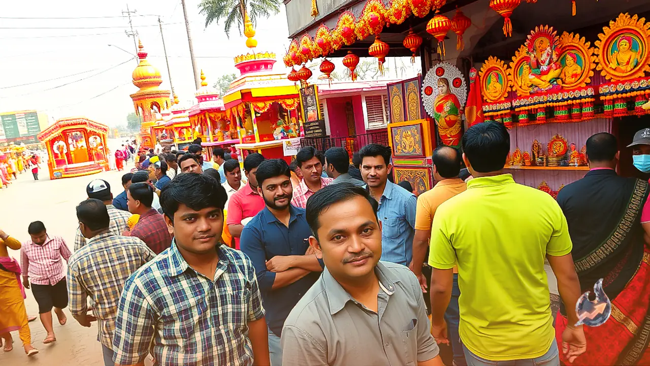 Bilaspur Celebrates Navratri with Creative Pandals Featuring Stationery Art and Nepal Flood Rescue Themes
