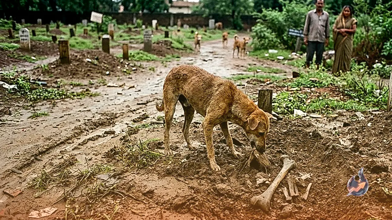 Bilaspur's Jabdapara cemetery leaves human bones exposed as stray dogs drag remains from shallow graves