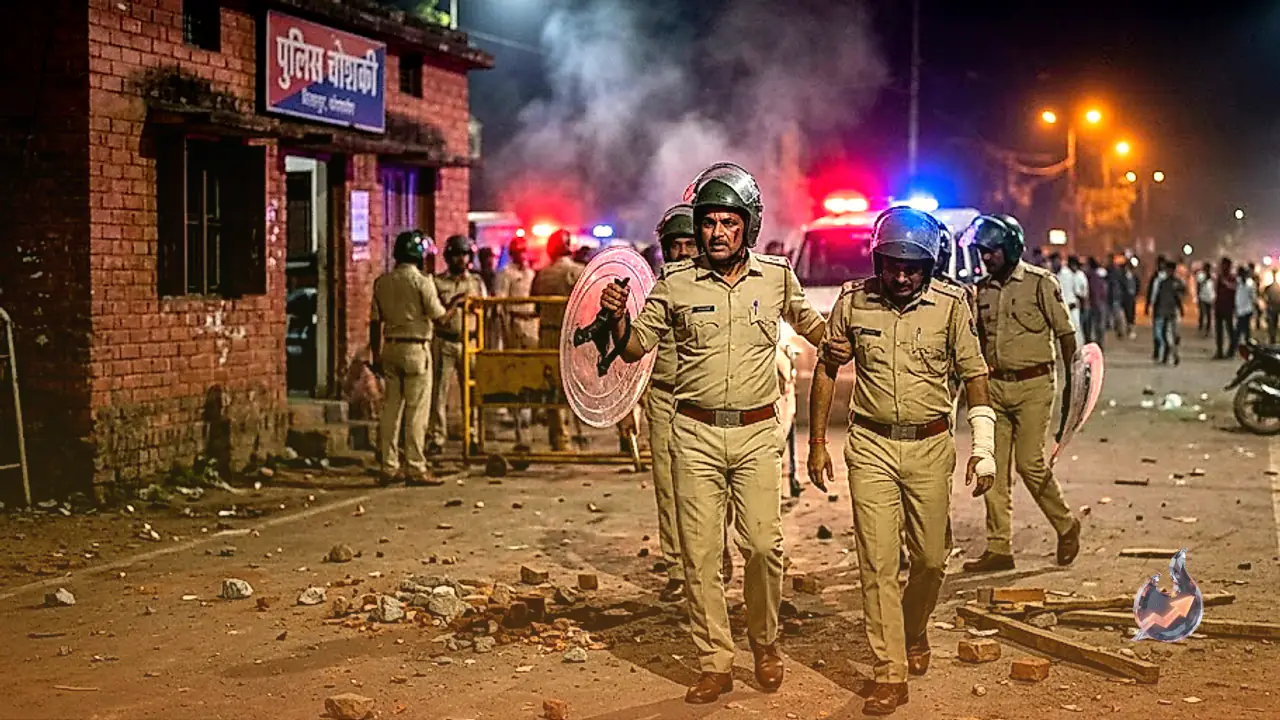 Social Media Post Triggers Late Night Violence in Bilaspur, Stone Pelting Leaves Several Police Personnel Injured