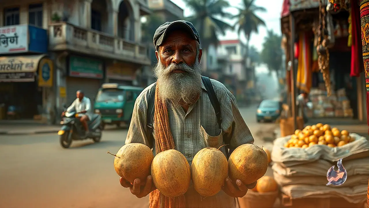Bilaspur Vendor Ramkumar Dewangan Sells Coconuts For 30 Years