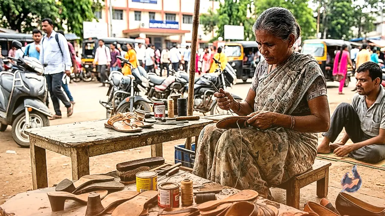 बिलासपुर में कलेक्ट्रेट के पास मोची का काम संभालती हैं रामबाई, 12 वर्ष की उम्र से जारी है स्वाभिमान का संघर्ष
