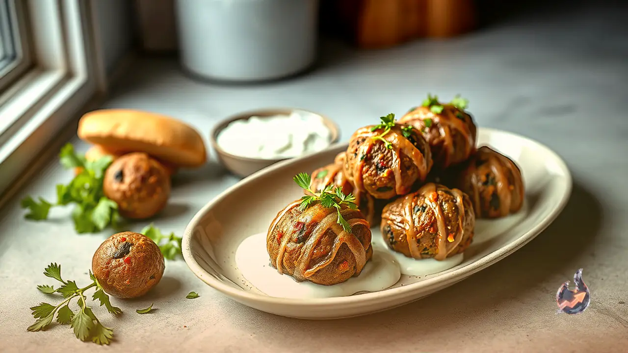 Smashed Beef Kofta Kebabs with Yogurt Sauce