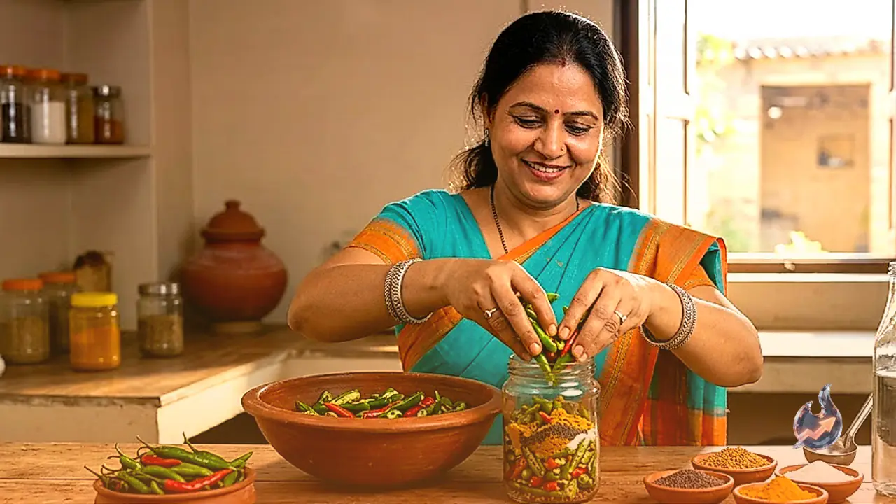 How to Make Traditional Rajasthani Water Chili Pickle Without Oil at Home