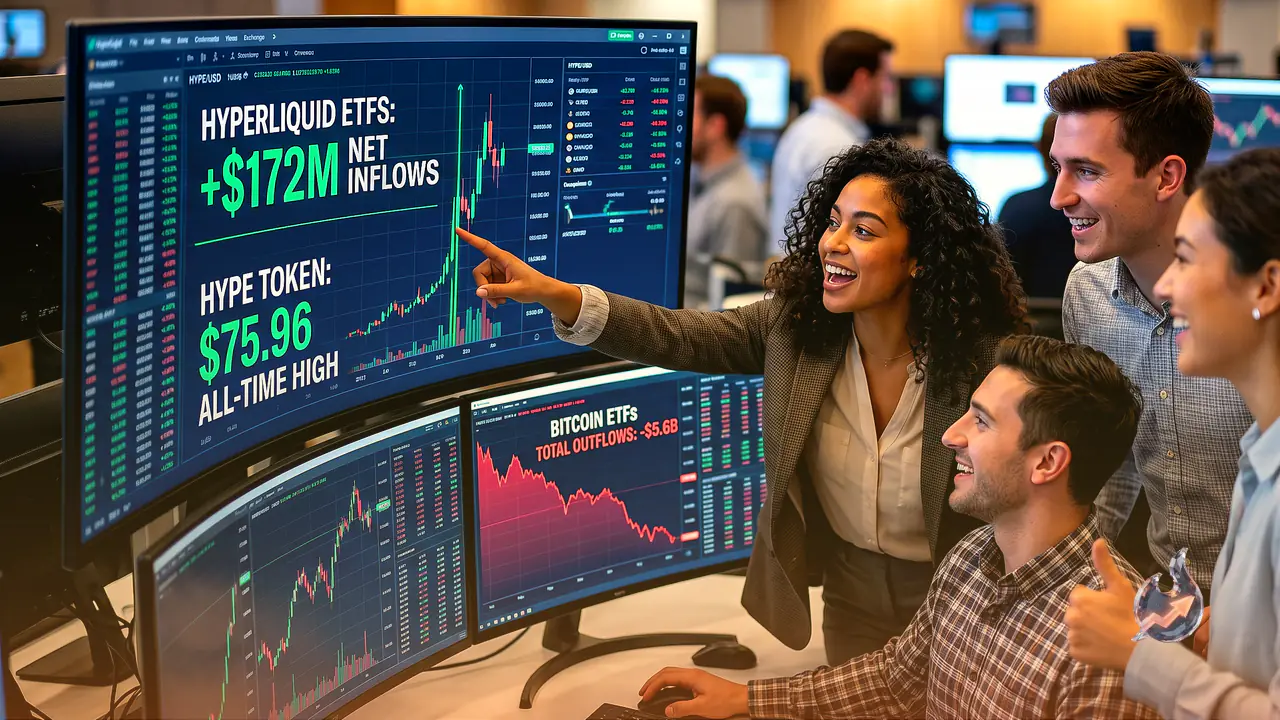 Hyperliquid's New ETFs Reel In $172M as Bitcoin Funds Bleed Billions and HYPE Token Sets a Fresh Record
