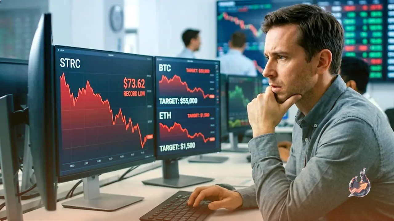 Prediction Markets Brace for Deeper Bitcoin and Ethereum Losses as Strategy's STRC Sinks to a Record Low