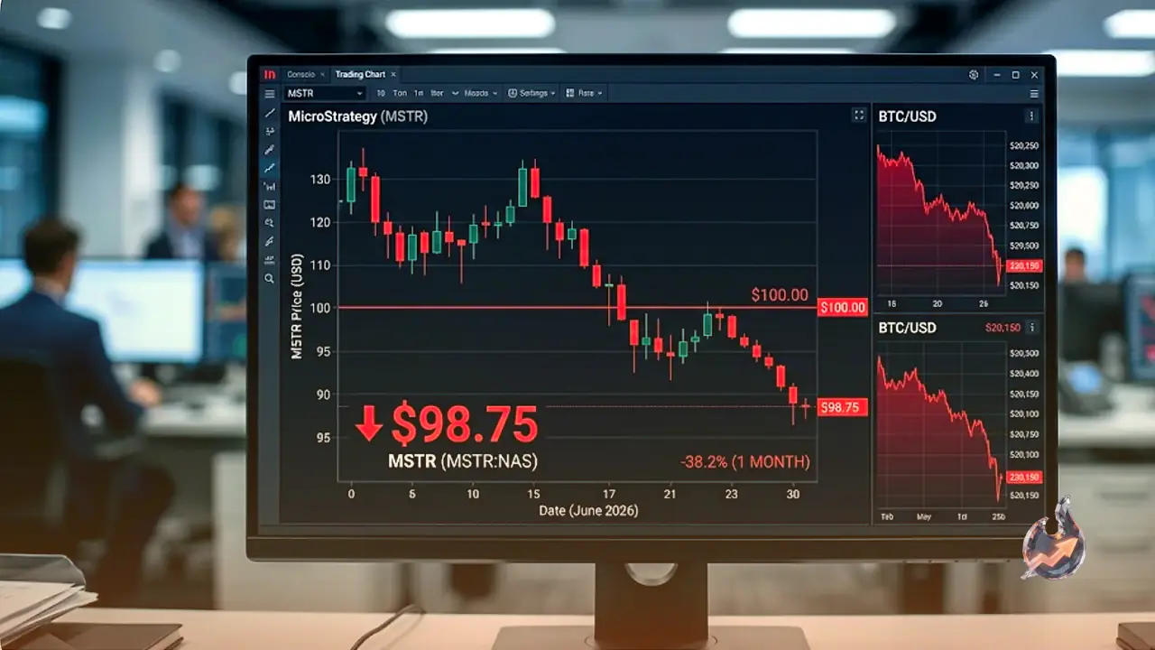 Bitcoin's Slide Drags Its Biggest Corporate Buyer to a Two-Year Low, MSTR Slips Under $100