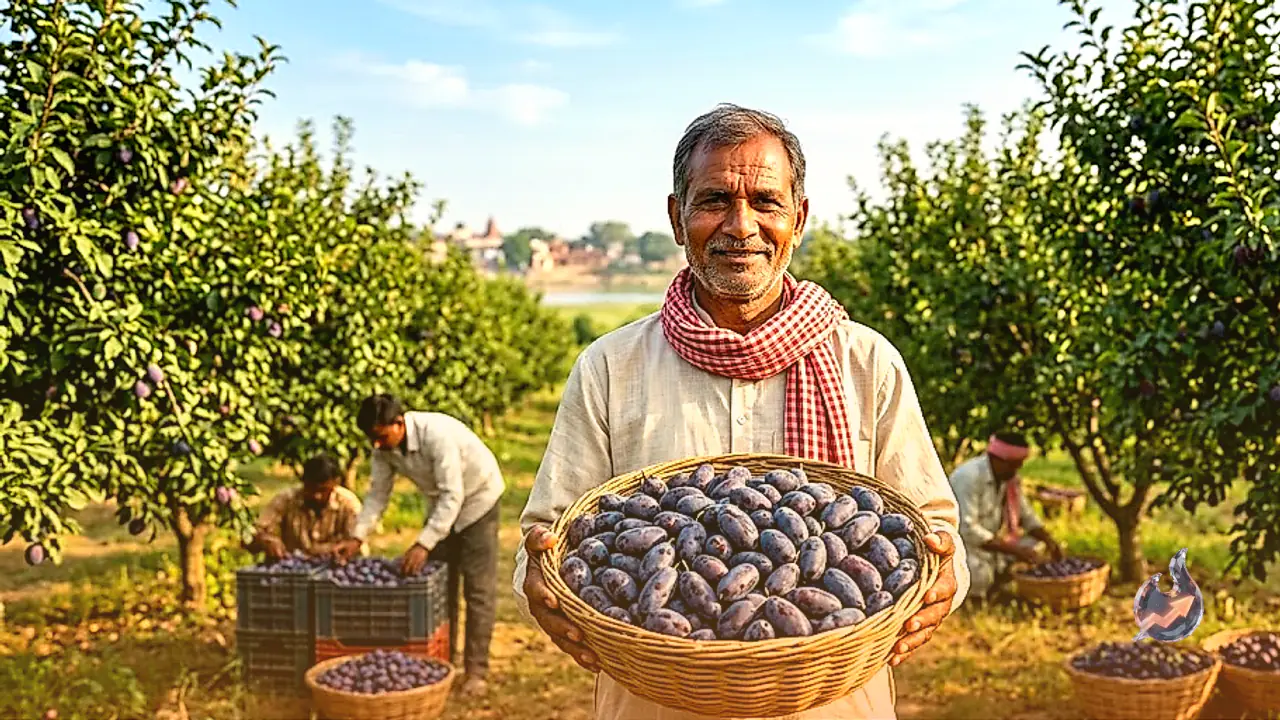 Kanpur Farmers Hit the Global Market as Organic Black Plums from Bithoor Take Over London
