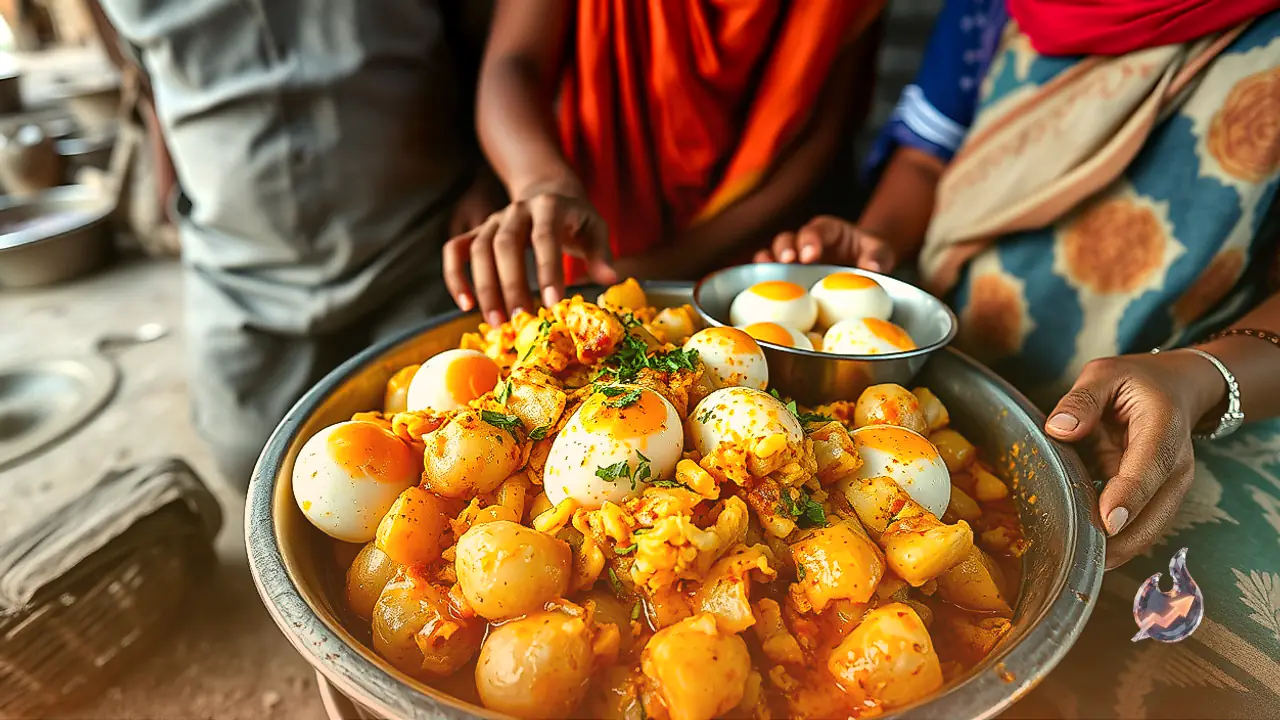 Boiled Potatoes and Scrambled Eggs Come Together in Jharkhand's Rich Village Gravy Recipe