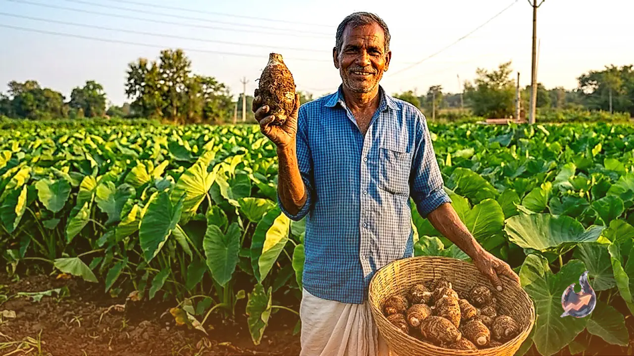 Jharkhand Farmer Turns 70 Decimal Plot Into Rs 1.15 Lakh Profit Growing Taro
