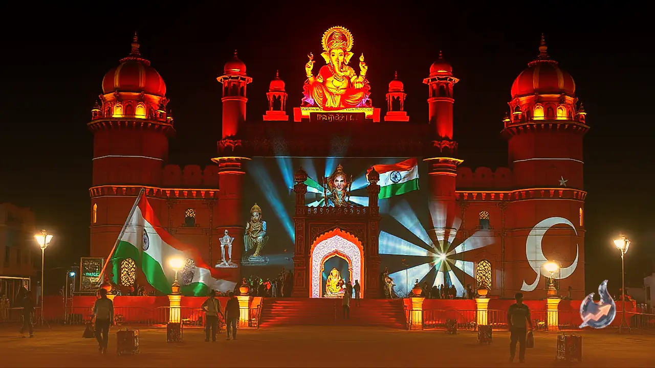 Bokaro Ganesh pandal replicates Delhi Red Fort with projector mapping and patriotic themes