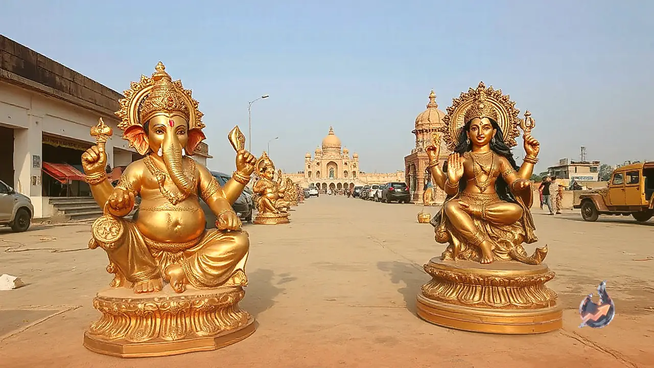 Brass Ganesha and Lakshmi Idols Surge in Demand Ahead of Diwali in Moradabad