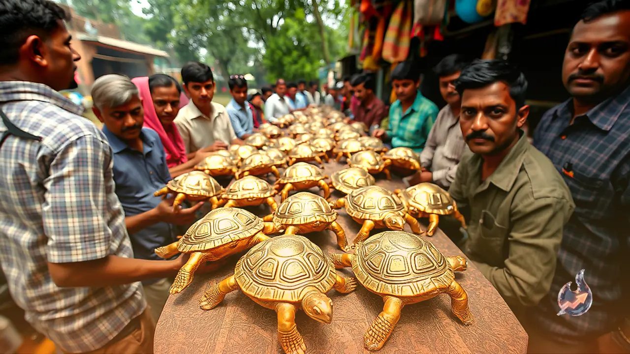 Brass Turtles Cast in Uttar Pradesh's Moradabad Draw Huge Interest Across India and Overseas Markets